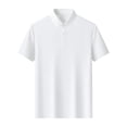 thumbnail image 3 of Txeol Offre à Durée Limitée Polo à Manches Courtes pour Homme Couleur Unie Col à Revers T-Shirt Décontracté Bouton Col Rond Chandail à Enfiler Hauts, Blanc, m, 3 of 7