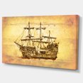 thumbnail image 2 of Brown Ancient Moving Boat - Seashore Wall Art on Canvas, 2 of 4