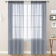 thumbnail image 1 of Meitianfacai Extra Large Solid Color Curtains Sheer Window Drapes Semi-Transparent Polyester Curtain Panels For Living Room Bedroom Rod Pocket Style Window Treatment (Gray), 1 of 6