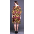 thumbnail image 3 of Bimba Kaftan de Plage à Fleurs, Paréo de Bikini, Robe Midi pour Femmes, Caftan Court S-L, Rouge Brique, 3 of 5
