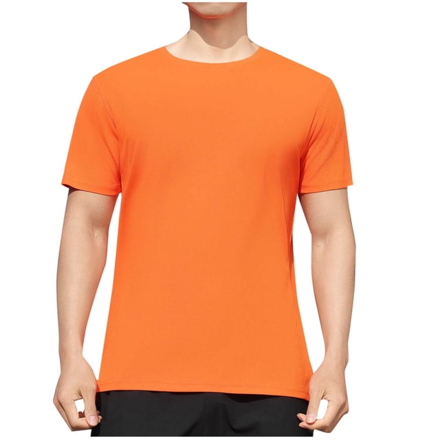 Dagugfen Tops for Men Summer Short Sleeve Round Neck Lightweight Casual Basic Tee Shirts Solid Color