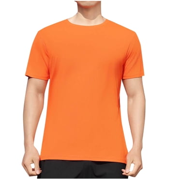 Fengqque T-Shirts for Men Pack - Royally Comfortable - Super Soft Premium Fabric - Well-Crafted Classic Tee Orange XXXL(XXXL)