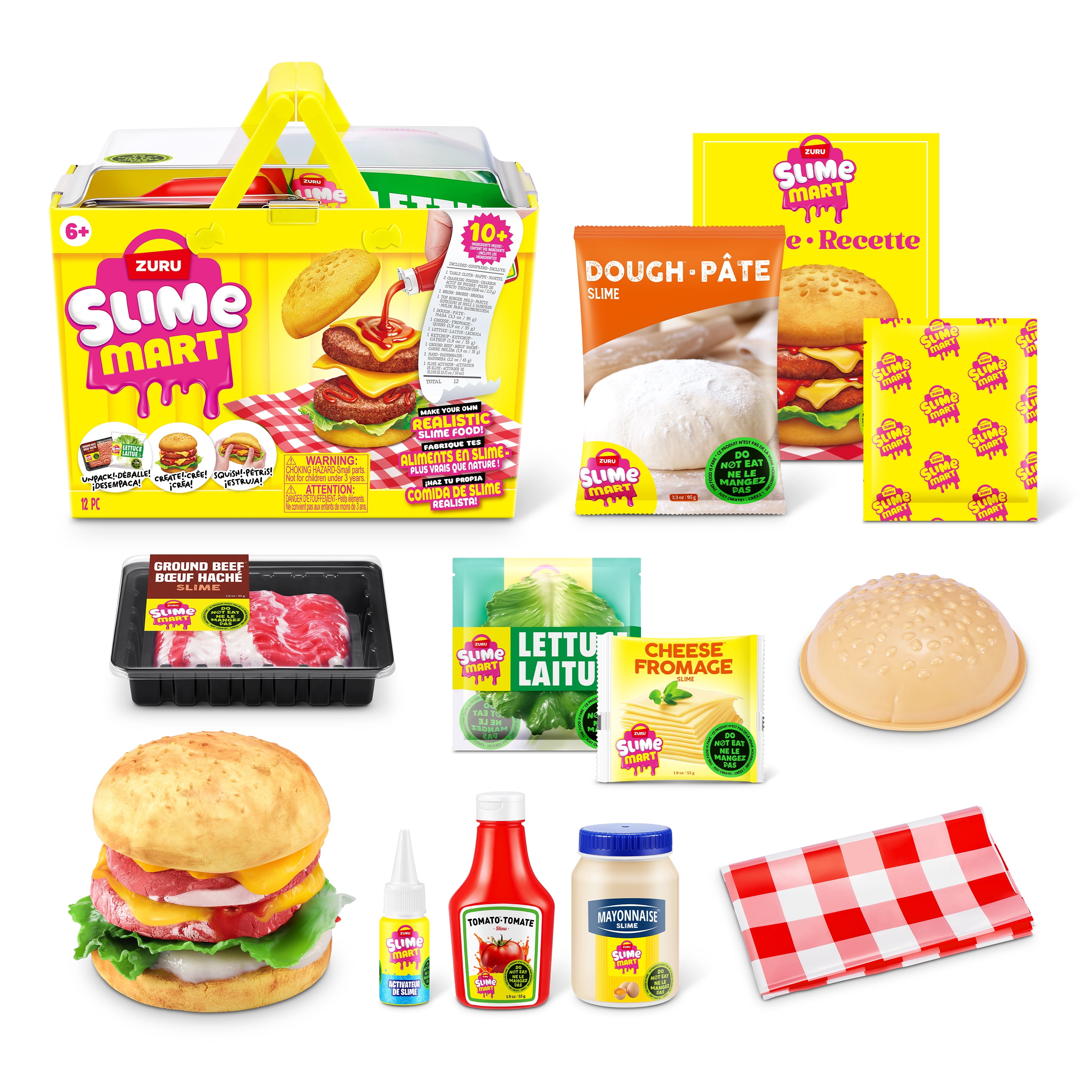 Substance Visqueuse Mart Petit Panier Burger par ZURU - Trousse de Substance Visqueuse à faire soi-même sur le thème de la nourriture pour enfants de 6 ans et plus