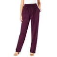 thumbnail image 1 of Yuyuzo Lounge Pants for Women Elastic High Waisted Straight Leg Solid Color Trousers with Pockets, 1 of 5