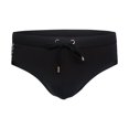 thumbnail image 3 of Ediodpoh Men's Swim Trunks Low Rise Triangle Removable Cup Swimsuit Color Block Swimming Trunks Mens Beach Shorts Black XL, 3 of 9