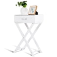thumbnail image 2 of Costway Table de Chevet 2 Pcs en X avec Tiroir, Table d'Appoint Latérale Moderne pour la Maison, Blanc, 2 of 10