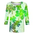 thumbnail image 4 of FAIWAD T-Shirt à Manches 3/4 pour Femmes de la Saint-Patrick, Col Rond, Décontracté, Grande Taille, Tunique à Enfiler, 4 of 5