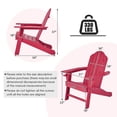 thumbnail image 3 of Costway Chaise Adirondack de Patio 4 Pcs Résistante aux Intempéries pour Jardin et Terrasse avec Porte-Gobelet Rouge, 3 of 7