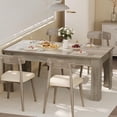 thumbnail image 2 of Dining Table for 4-6, 63" Wood Farmhouse Rectangular Thickened Dinner Dining Room & Kitchen Table for 4 for Apartment, Small Space, Rustic Gray, 2 of 8