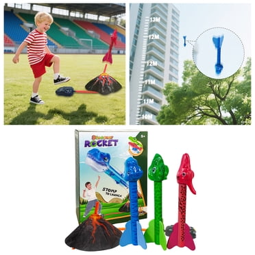 Dinosaur Rocket Outdoor Toy for Kids High Flying Adventure Up to 100 Feet Educational Play for Boys and Girls Age 3 4 5 Years