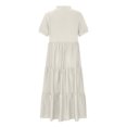 thumbnail image 4 of Robe Maxi Grande Taille Décontractée à Col Rond Robe à Manches Courtes Col Rabattu Femme Unie Robe pour Femme Longues Robes Robe à Manches Courtes en Liquidation, 4 of 4