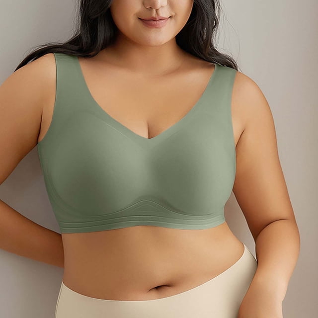 TIMIFIS Plus Size Bras for Women Seamless Push Up Full Coverages Daily Bra No Rims Comfortable Soft Seamless Wireless Bras