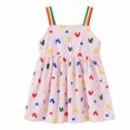 thumbnail image 2 of LOVZFMLL Tout-Petits Enfants Filles Filles Mode Mignon Sans Manches Imprimé Cœur Sucré Robe Nuisette, 2 of 9