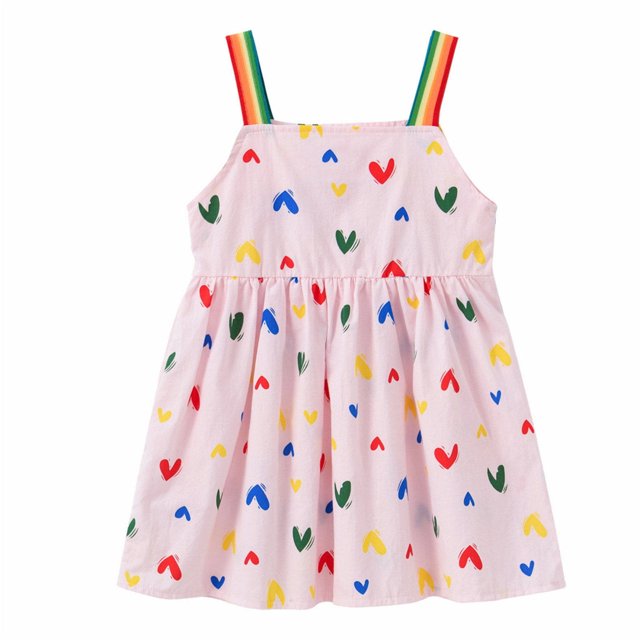 vdgthytj Robe d'Été pour Tout-Petites Filles, Ensembles d'Été Mignons à Imprimé Cœur, Sans Manches, Décontractée, Plage, Fête