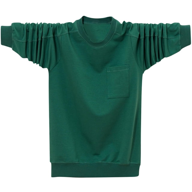 Cameland T-Shirts pour Hommes Grande Taille en Coton à Manches Longues Décontractés à Col Rond T-Shirts Coupe Classique Doux Confortables Hauts Basiques