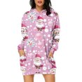 thumbnail image 2 of TIMIFIS Robe de Noël Moche pour Femmes Robe de Vacances à Manches Longues Père Noël Flocon de Neige Graphique Midi Robe Chandail Automne Hiver avec Poches, 2 of 6