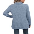 thumbnail image 4 of Ribbed Turtleneck Top for Women - Long Sleeve Basic Shirt with Side Slit, 4 of 5