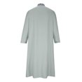 thumbnail image 5 of PEZHADA Men's Muslim Robe Set Arab Middle Robe Pattern Embroidery Long Sleeve Standing Neck Zipper Casual Robe Gray, 5 of 5
