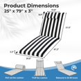 thumbnail image 3 of Aoodor Coussin de Chaise Longue d'Extérieur avec Appuie-Tête pour Chaise Longue de Patio, Coussin de Chaise Longue de Patio Résistant à la Décoloration 79 x 25 x 3.2 Pouces pour Terrasse, Piscine, Pelouse, Rayure Noire, 3 of 7