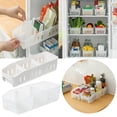 thumbnail image 4 of Plastic Food Storage Box Divided Refrigerator Pantry Organizer Modular Stacking Container for Freezer Kitchen Food Storage,Kitchen Organizer,White,1PC, 4 of 4