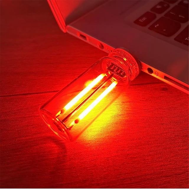 Todaioua USB LED Car Interior Atmosphere Light, Plug-in USB Automotive Ambient Lighting Retro Lamps, Retro Ceramic LED Glass Bottle Nightlight for Car, Bedroom - Touch Control