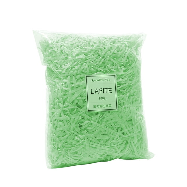 kurtrusly Shredded Crinkle Lafite Paper Raffia Filler Confetti Gift Box Decorations Birthday Christmas Material Packaging Light Green 1Set