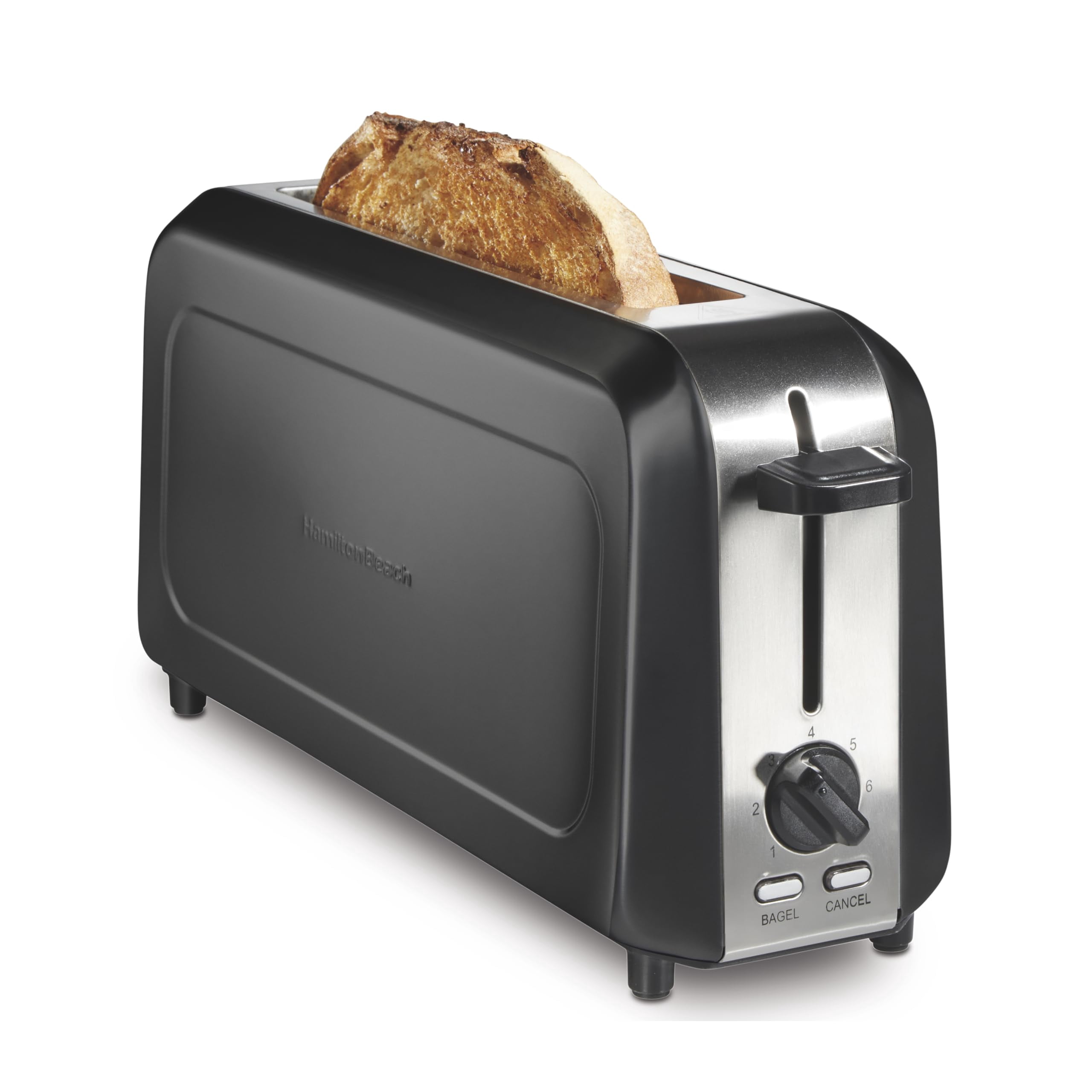 Hamilton Beach Extra Wide Long Slot 2 Slice Toaster, Browning Control With 7 Shades, Bagel Function, Cancel Button & Auto Shutoff, Modern Slim Design Fits Any Space, Black (22989)