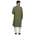 thumbnail image 2 of Atasi Long Kurta For Men Mandarin Collar Solid Cowl Drape Clothing, 2 of 7