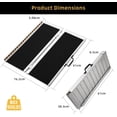 thumbnail image 3 of EDTara Aluminum Folding Wheelchair Ramp, Non-Skid Black Threshold Ramp for Doorways, Steps & Stairs, 600 lbs Capacity, 3 of 6