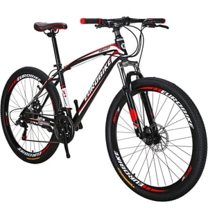 Eurobike X1 VTT,27.5" Vélo homme/femme,21 Vitesse avec double disque freins Gravel Bicycle Rouge