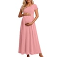 thumbnail image 2 of Sentmoon Robe de Séance Photo de Maternité Respirante Coupe Ajustée Robes pour Femmes 2026 Été Couleur Unie Manches Courtes Encolure Carrée Robe de Bureau Entraînement pour Voyage et Vacances S-TTTG, 2 of 8