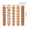 thumbnail image 2 of Uxcell 5 Pcs Rouleau d'Argile en Bois 4 Pouces Motif Flocon de Neige Rouleaux de Bois Outils de Poterie Rouleaux de Texture Grain de Bois pour Cuisson d'Argile Pâte à Modeler DIY, 2 of 7