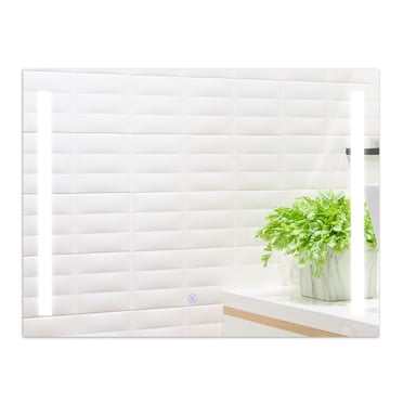 Gymax 32'' x 24'' Wall Mounted Bathroom Makeup Mirror w/ 3-Color Lights & Anti-Fog