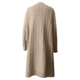 thumbnail image 5 of Cardigans Doux pour Femmes, Tricot pour Femmes, Coupe Ample, Mi-Long, Col à Revers Irrégulier, Cardigan, 5 of 5