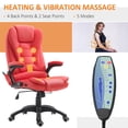 thumbnail image 4 of HOMCOM Chaise de Bureau Exécutive avec Massage et Chaleur, Chaise d'Ordinateur, Rouge, 4 of 10