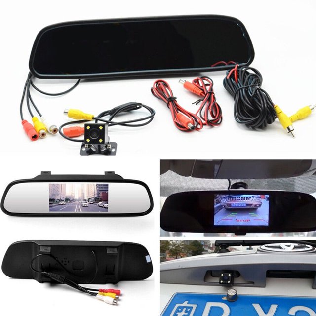 Moniteur de Rétroviseur LCD de Voiture 4,3 Pouces Caméra de Recul Surveillance Arrière