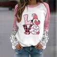 thumbnail image 1 of Qertyioot T-Shirt Graphique pour Femmes de la Saint-Valentin à Manches Longues, Blouse Imprimée à Col Rond, Tunique Décontractée, 1 of 3