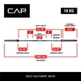 thumbnail image 4 of Barre de poids olympique CAP Barbell, noire, 7 pi., 4 of 8