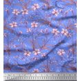 thumbnail image 1 of Soimoi Tissu Popeline de Coton Feuilles & Azalée Imprimé Floral 1 Yard 42 Pouces de Large, 1 of 3