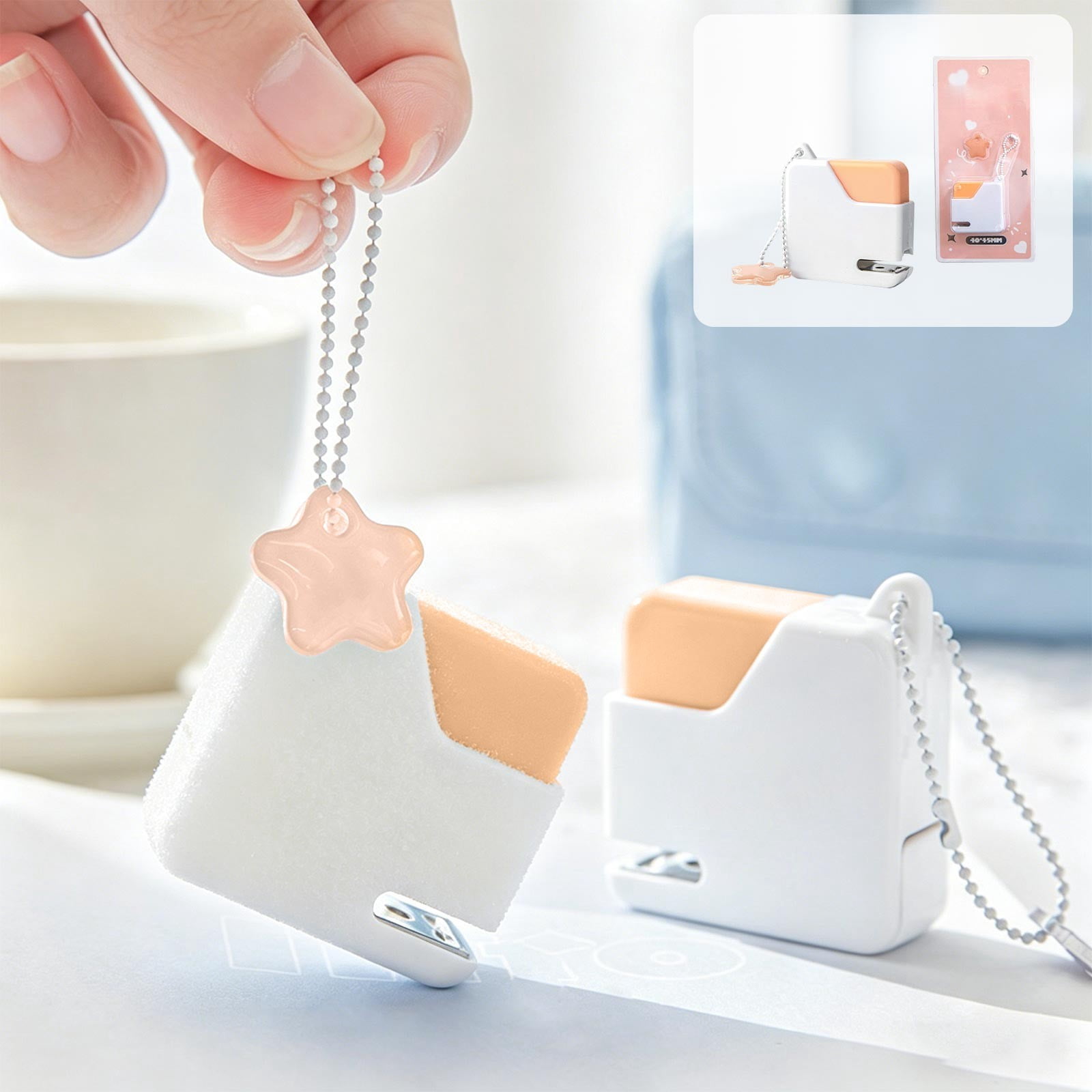 Mini Stapler Portable Small Size 10 Stapler for School and Office, Cute Block Design, Lightweight Pocket Stapler for Students Teachers Desk and Travel