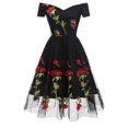 thumbnail image 1 of Pisexur Robe d'Invitée de Mariage pour Femme, Robe Vintage en Tulle à Broderie Florale, Sans Manches, Robe de Cocktail Formelle Évasée, Robe de Bal, de Fête, de Soirée, 1 of 6