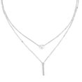 thumbnail image 1 of YSABOXY Personality Fashion 2 Layer Wear Water Drop Shape Pendant Necklace κы O4, 1 of 5