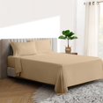 thumbnail image 1 of 600 TC Egyptian Cotton RV King Bed Sheet Set Include's - 18" inch Deep Fitted Sheet | 1 Flat Sheet | 2 Pillowcases | Taupe Solid, 1 of 7