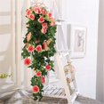 thumbnail image 4 of ziyahi Artificial Rose Garland Simulation Flower Vine Floral Decor Wall Hanging Plastic artificial Flower Rattan, Champagne, 4 of 8
