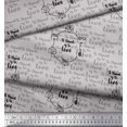thumbnail image 2 of Soimoi Grey Cotton Poplin Fabric To Travel Is To Live Text Decor Fabric Printed Yard 56 Inch Wide, 2 of 2