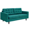 thumbnail image 4 of Modway Empress Causeuse Moderne Rembourrée en Tissu, Bleu Sarcelle, 4 of 5