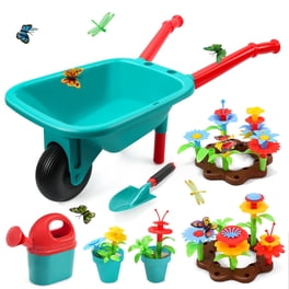 Kit De Jardinage 3 Pièces Pour Enfants – Pelle, Truelle Et Râteau En Métal Avec Manche En Bois, Couleurs Vives