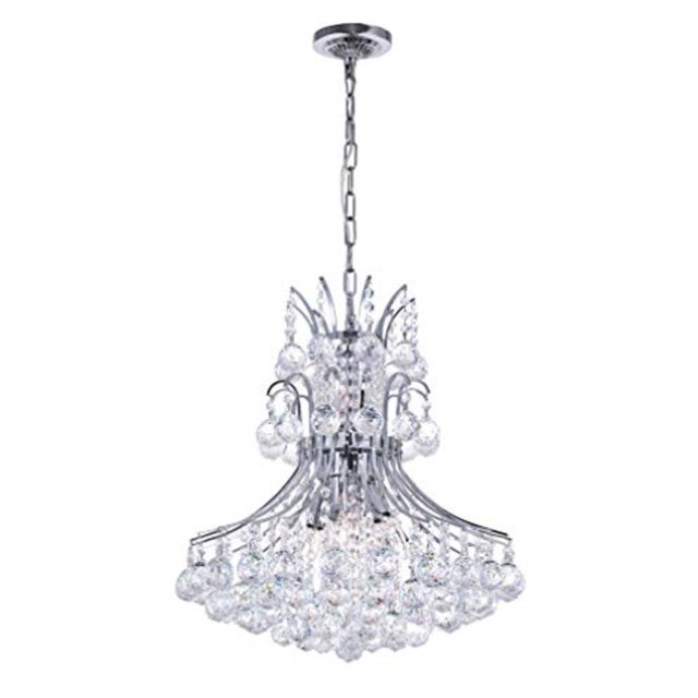 Cwi Lighting Lustre Princess à 8 Lumières en Duvet avec Fini Chrome