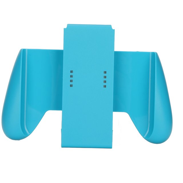 Joycon Comfort Grip, a lightweight ABS hand grip holder in bright blue, designed for Switch and Switch OLED controllers. This video game accessory features ergonomic design for comfortable gaming, precise fit for Joycon controllers, and easy slide-in installation.