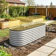 thumbnail image 3 of Outsunny 2Pcs 6 x 2 x 2 ft Galvanized Raised Garden Bed, Silver, 3 of 10